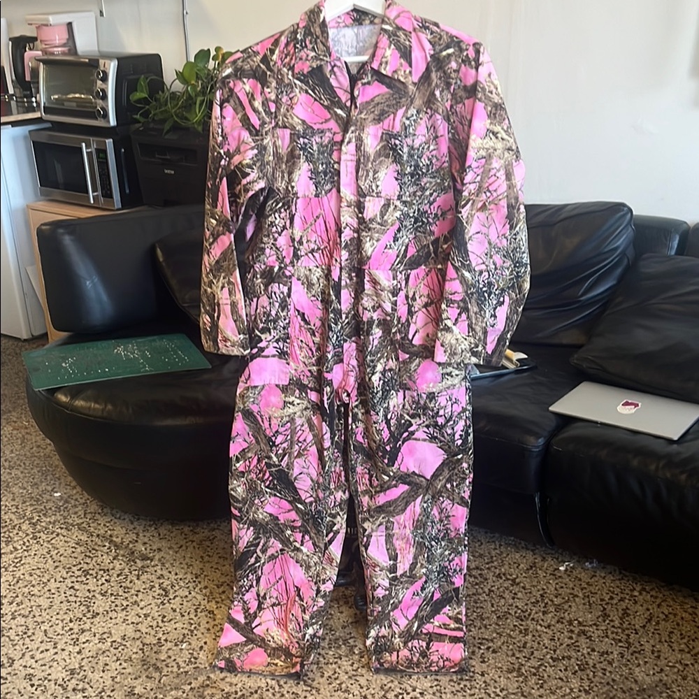 Pink and Brown Camouflage Jumpsuit